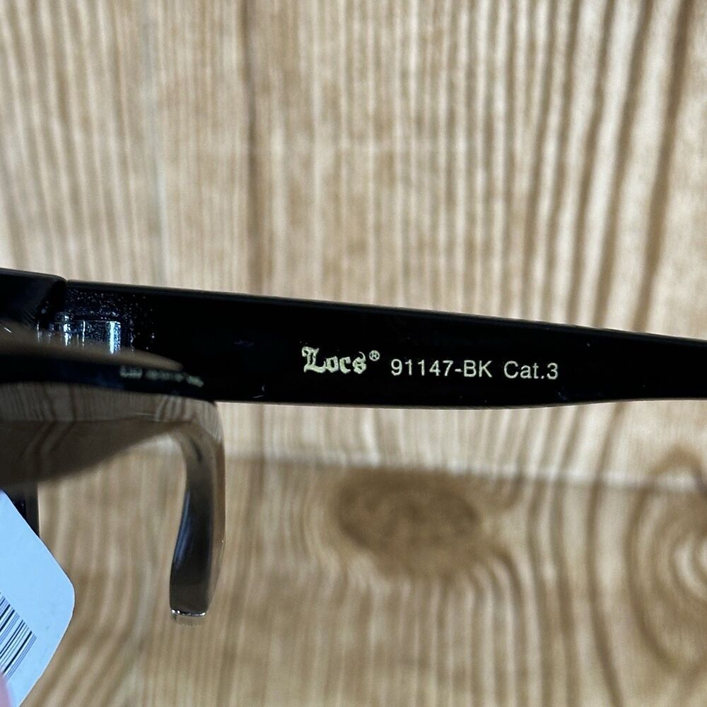 Locs Sunglasses Flat Top‎ Frame Gloss Black Finish UV400 91147-BK Cat. 3 - Picture 10 of 12